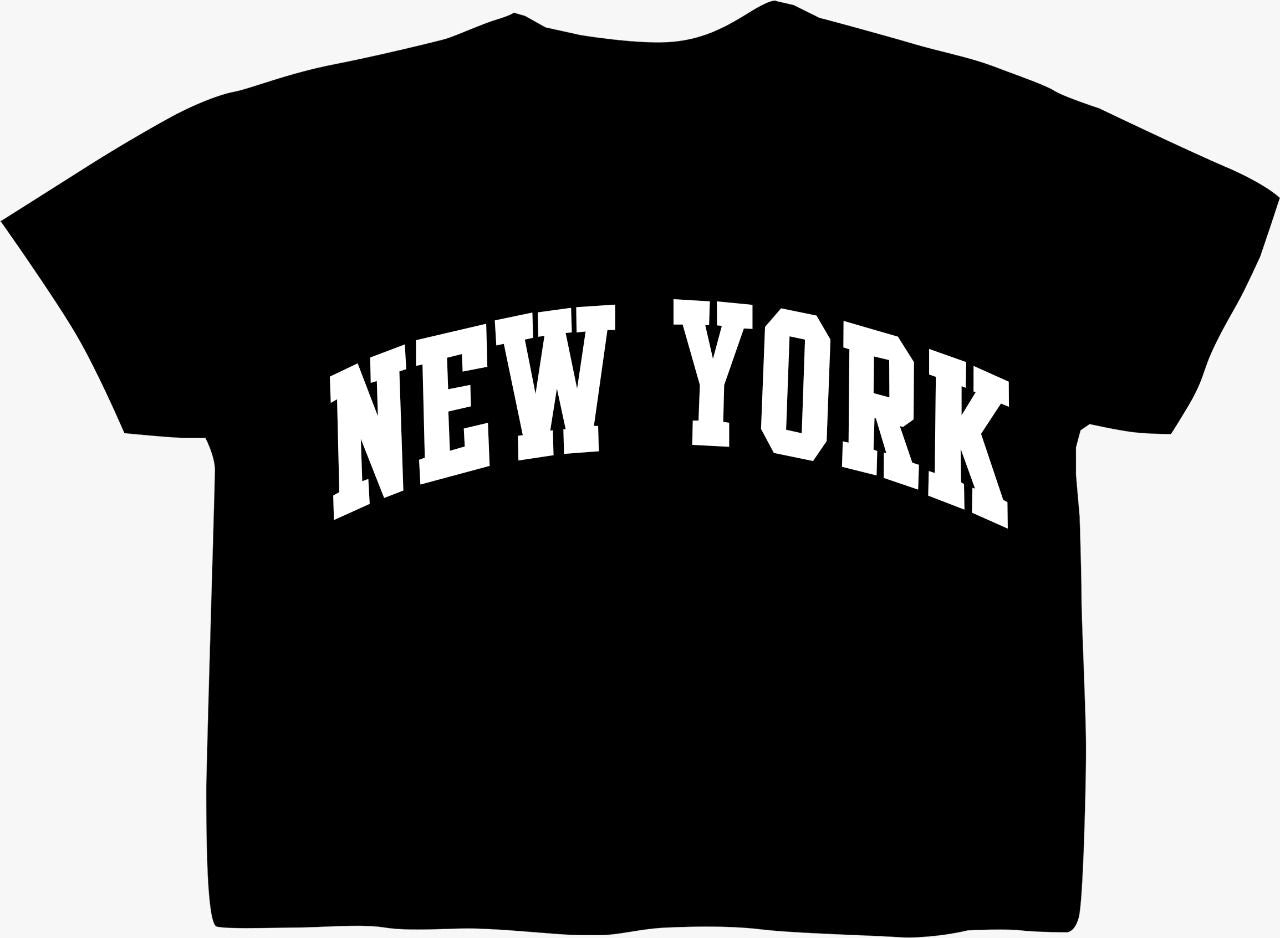 New York Crop Top Bold ( Black )