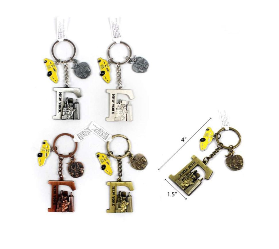 New york souvenir letter F Keychain