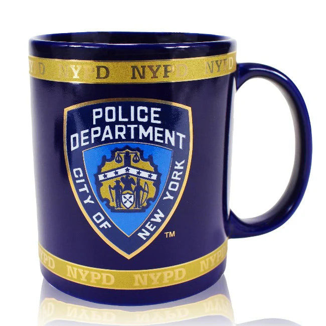 NYPD Mug Navy & Gold Lip