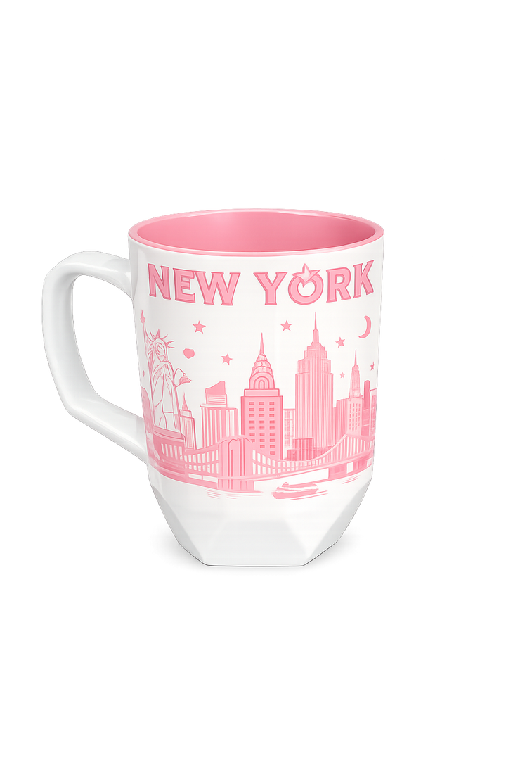Skyline Pink Geometric Mug