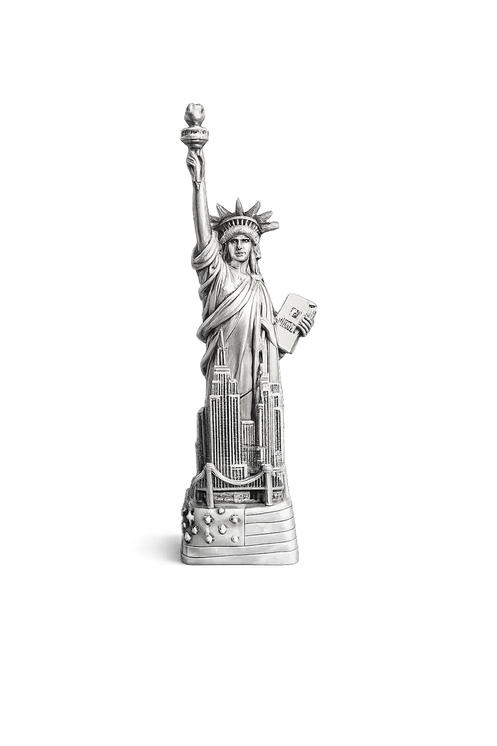 6" Silver Statue Of Liberty US Base