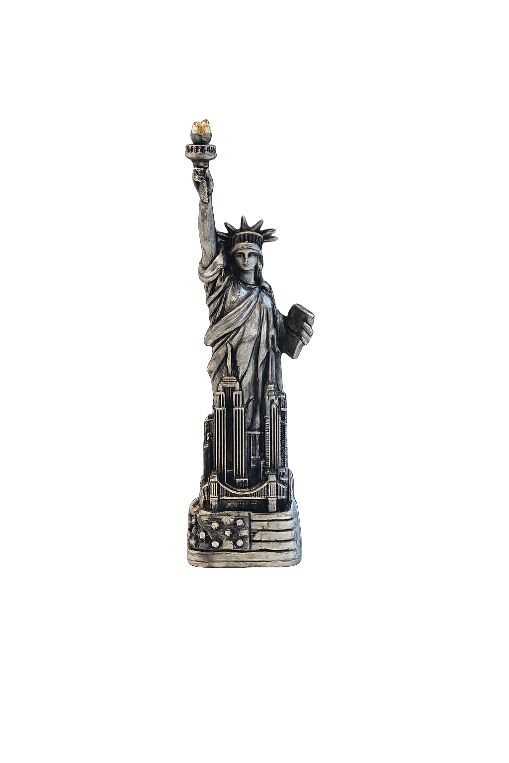 4" Statue Of Liberty Silver US Base