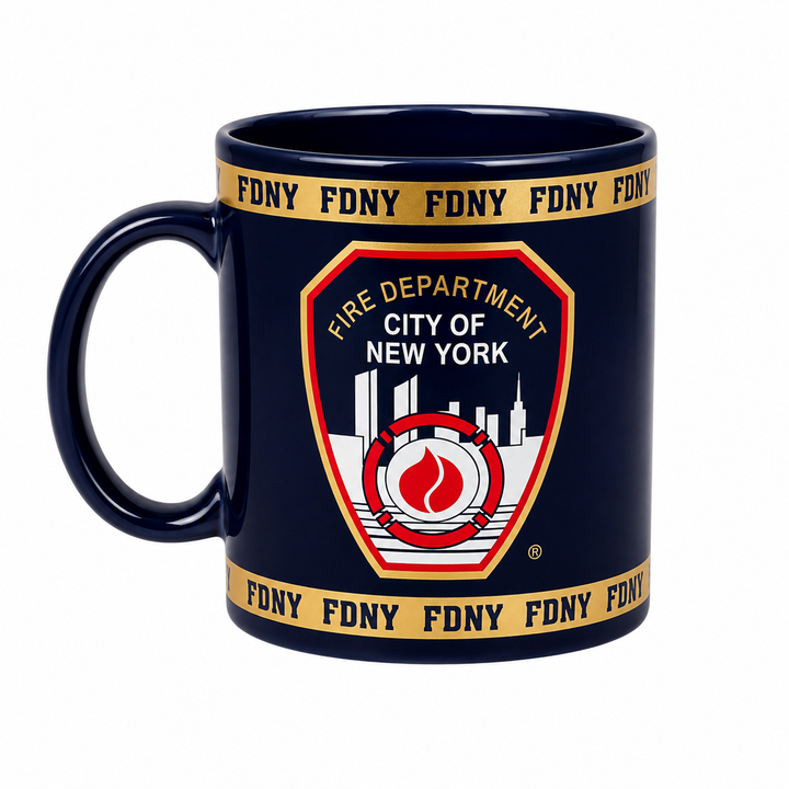 FDNY MUG navy with gold lip