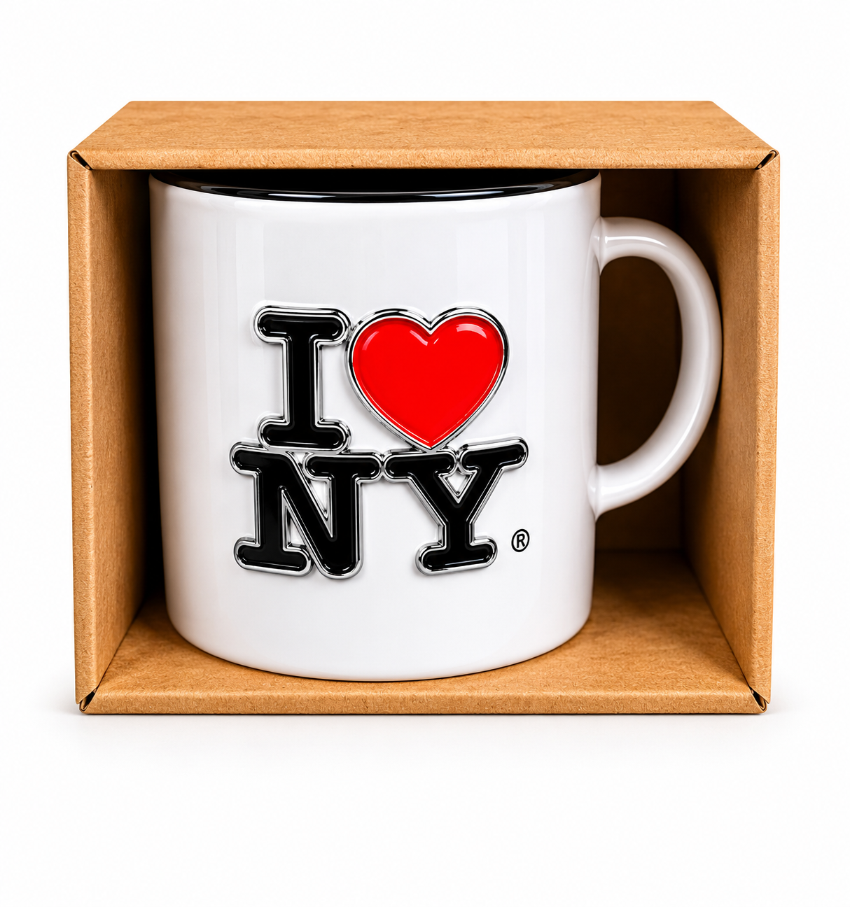 ILNY Metal Patch Mug white
