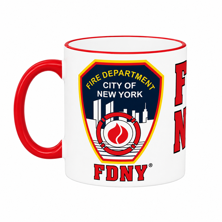 FDNY MUG White with red lip
